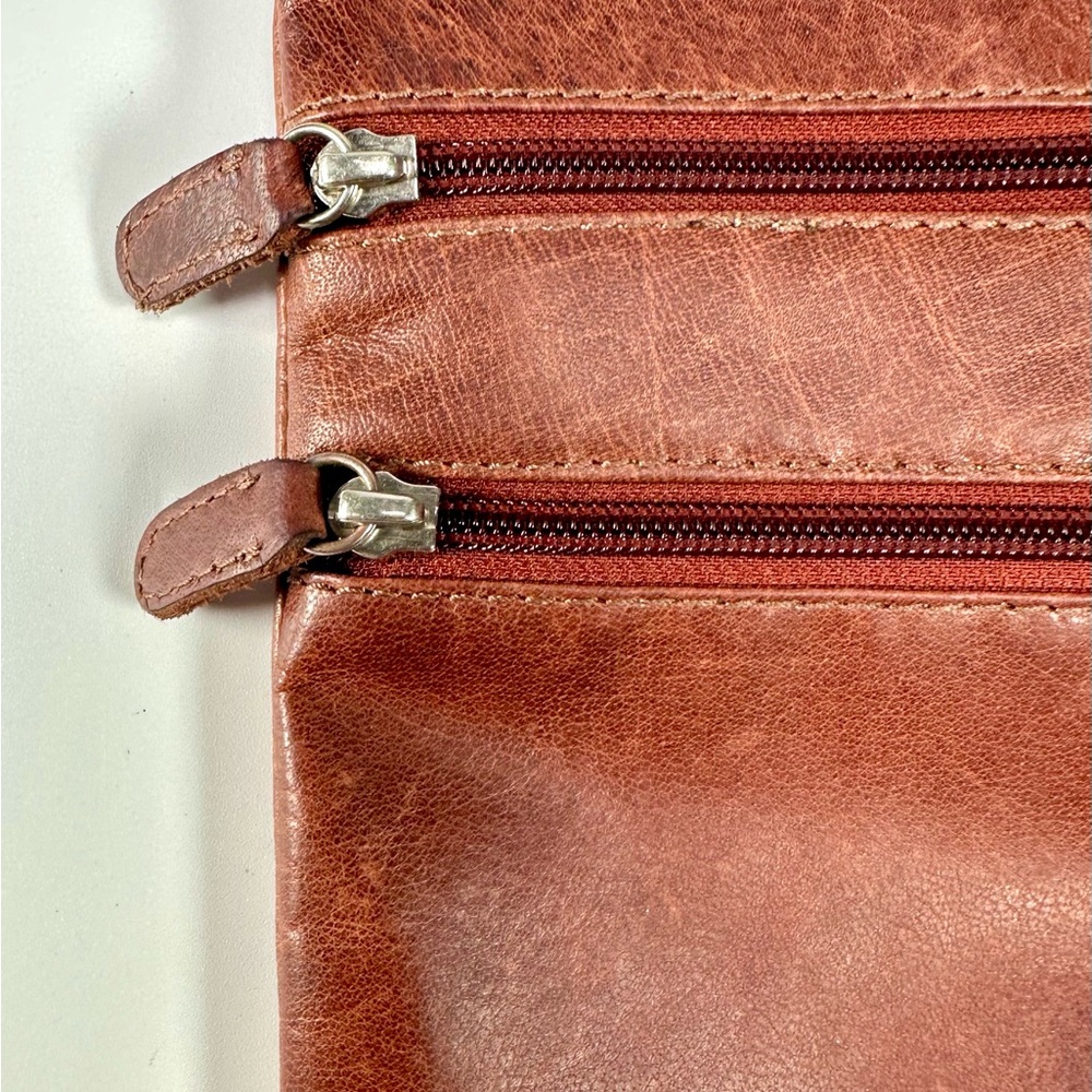 The Monte Genuine Brown Leather Crossbody Bag - Picture 2 of 9